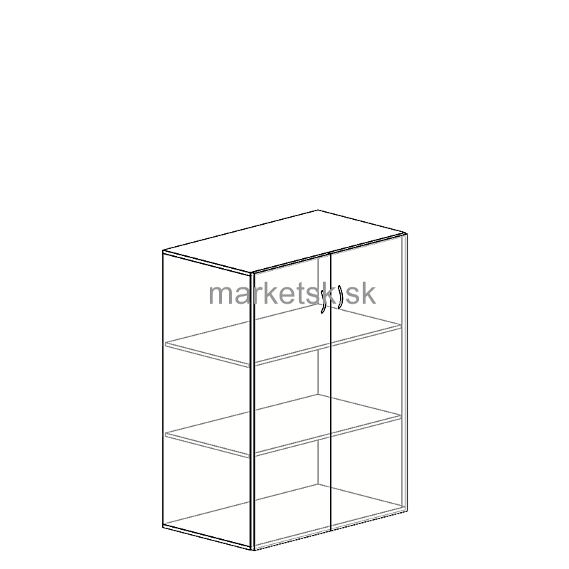 Kancelárska skriňa M402 - 80 x 106 x 47 cm